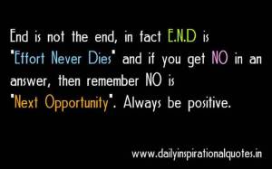 Effort Never Dies & Next Opportunity